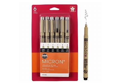 Image: Sakura Pigma Micron Fineliner Black-Ink Pens 6-count