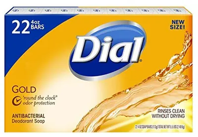 Image: Dial Antibacterial Deodorant Gold Bar Soap-22 Bars (by Dial)