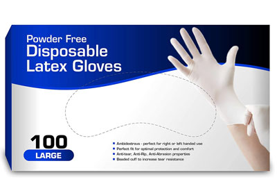 Image: Disposable Powder Free Latex Gloves (by Chef
