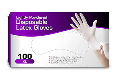 Image: Lightly Powdered Disposable Latex Gloves (by Chef