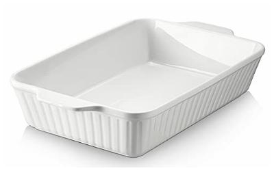 Image: Dowan 9x13 inch White Ceramic Deep Baking Dish
