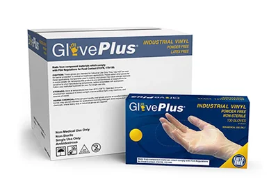 Image: Gloveplus Industrial Clear Disposable Vinyl Gloves (by Gloveplus)