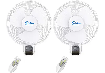 Image: Simple Deluxe HIFANXWALLDIGIT16X2 16-inch Digital Wall Mount Fan with Remote Control 2 Pack