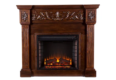 Image: SEI Furniture AMZ8729EF Electric Fireplace with Calvert Carved Floral Trim (by SEI Furniture)