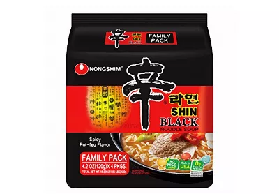 Image: Nongshim Shin Black Noodle Family Pack 4-Pack