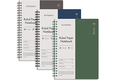 Image: Emshoi B5 Large College Ruled Spiral Notebooks 3-pack