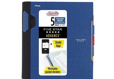 Image: Five Star Advance 5-Subject College Ruled Notebook 200-sheet