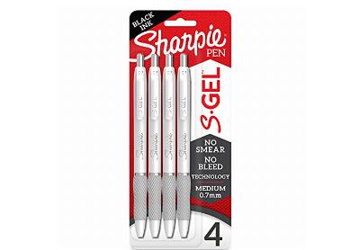 Image: Sharpie S-Gel Pearl White 0.7mm Black-Ink Gel Pens 4-count
