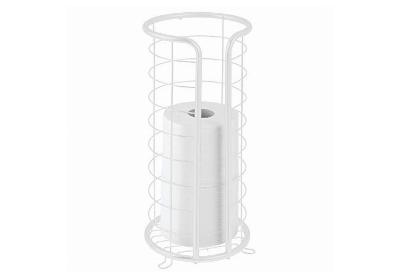 Image: Mdesign Decorative Metal Free Standing Toilet Paper Holder Stand With Storage (by Mdesign)