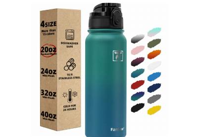 Image: Fanhaw Insulated Water Bottle with Chug Lid 20 oz
